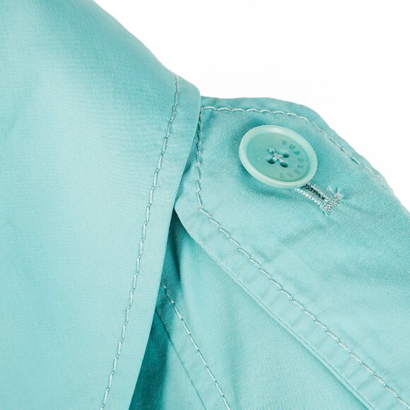 Burberry Turquoise Sateen Check-Undercollar Trench Coat - Picture 5 of 14